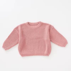 Gebreide trui roze